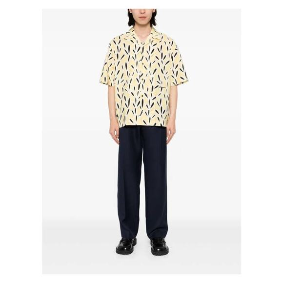 Jacquemus La Chemise Jean Camp Shirt in Yellow Black  EU 48 US 38 - Picture 1 of 5